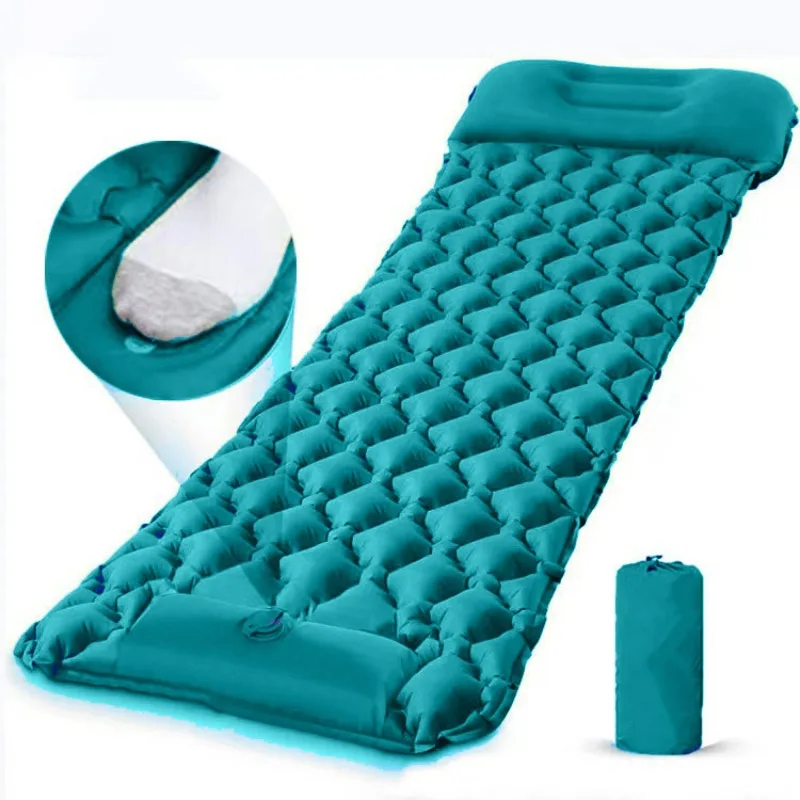 Inflatable Camping Sleeping Pad Pillow - Colchoneta inflable para acampar, colchón de