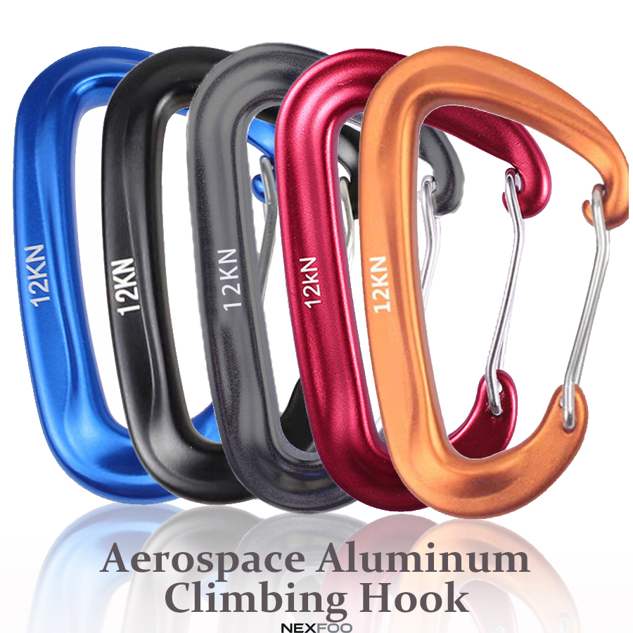 Carabiners Aluminum 12Kn Heavy Duty - Mosquetón en forma de D de