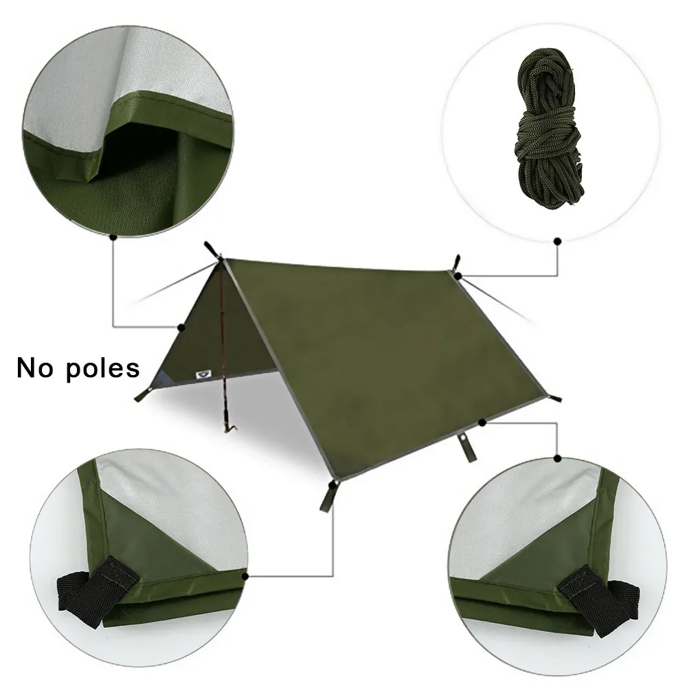 Hammock Rain Fly Tarp Waterproof 3X3M - Toldo Impermeable de 3x3m, Lona de