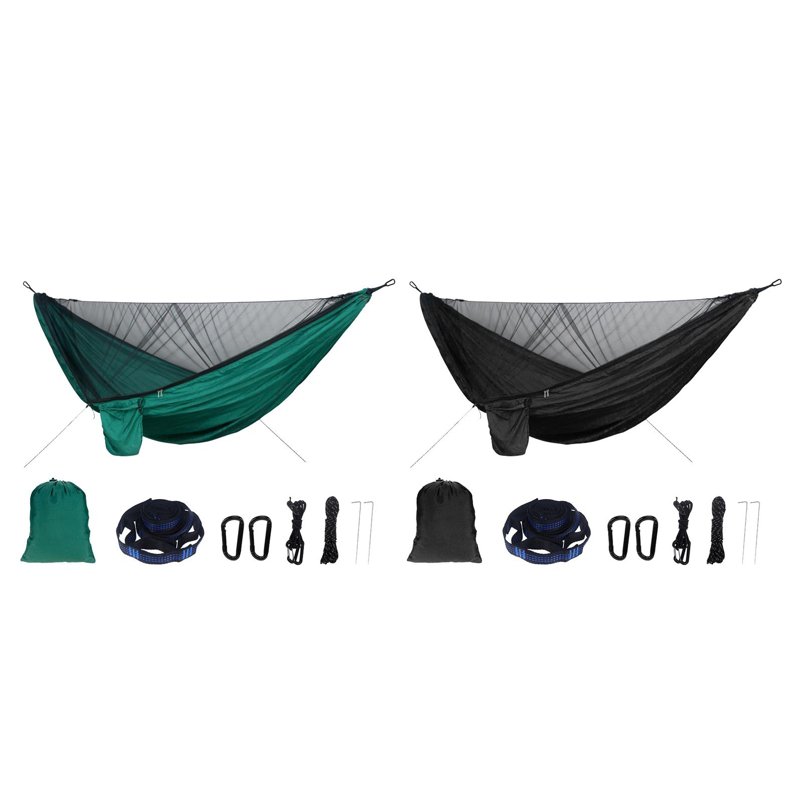 Double Hammock Portable Parachute Nylon - Hamaca doble para acampar con mosquitera,