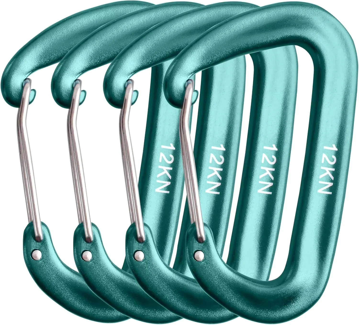 Carabiners Aluminum 12Kn Heavy Duty - Juego de 4 mosquetones de 12