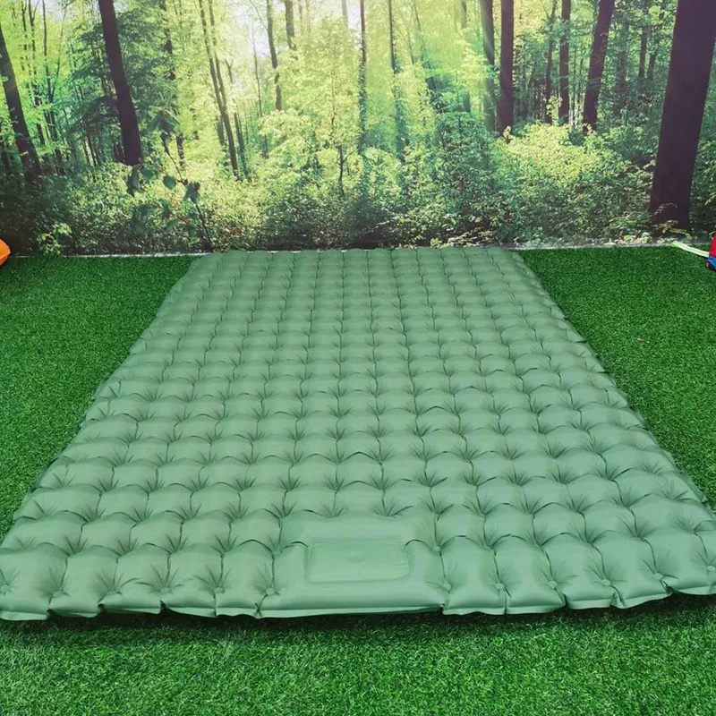 Inflatable Camping Sleeping Pad Pillow - Colchón inflable doble para acampar con