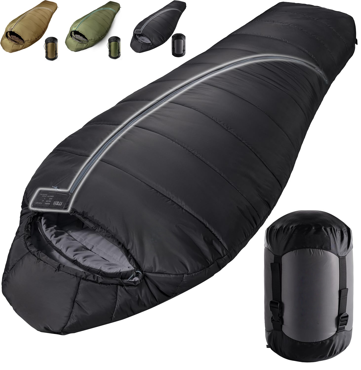 Sleeping Bag 4 Season Down Winter - Saco de Dormir Táctico Estilo Mummy,