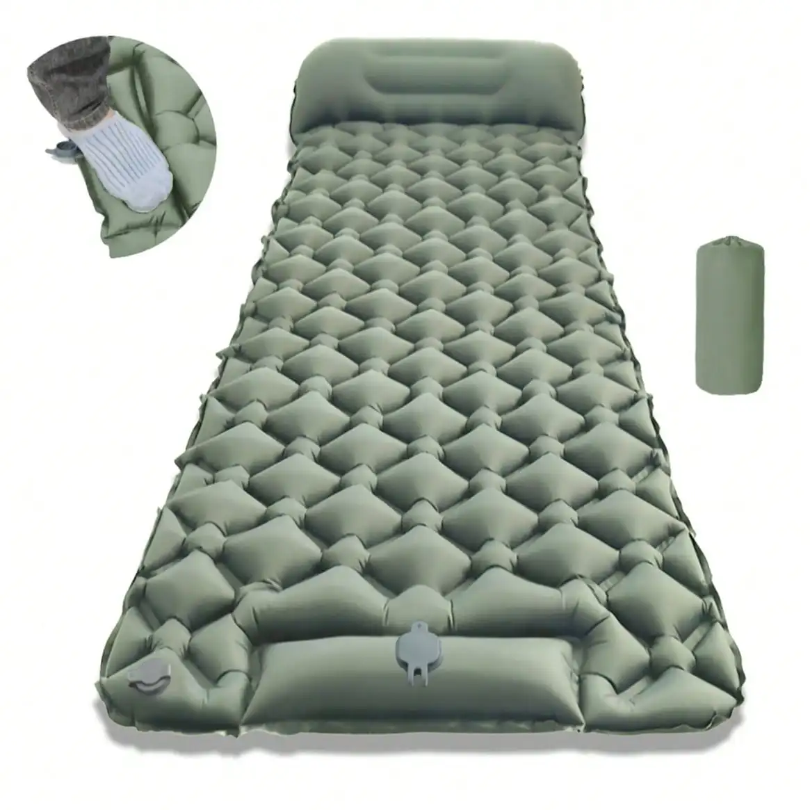 Camping Air Mattress Built In Pump - Colchón inflable ultraligero para acampar, diseñado