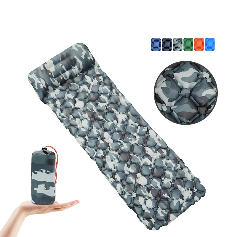 Inflatable Camping Sleeping Pad Pillow - Colchoneta de aire ultraligera para acampar