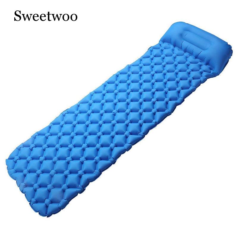 Inflatable Camping Sleeping Pad Pillow - Almohadilla de dormir ultraligera para acampar,