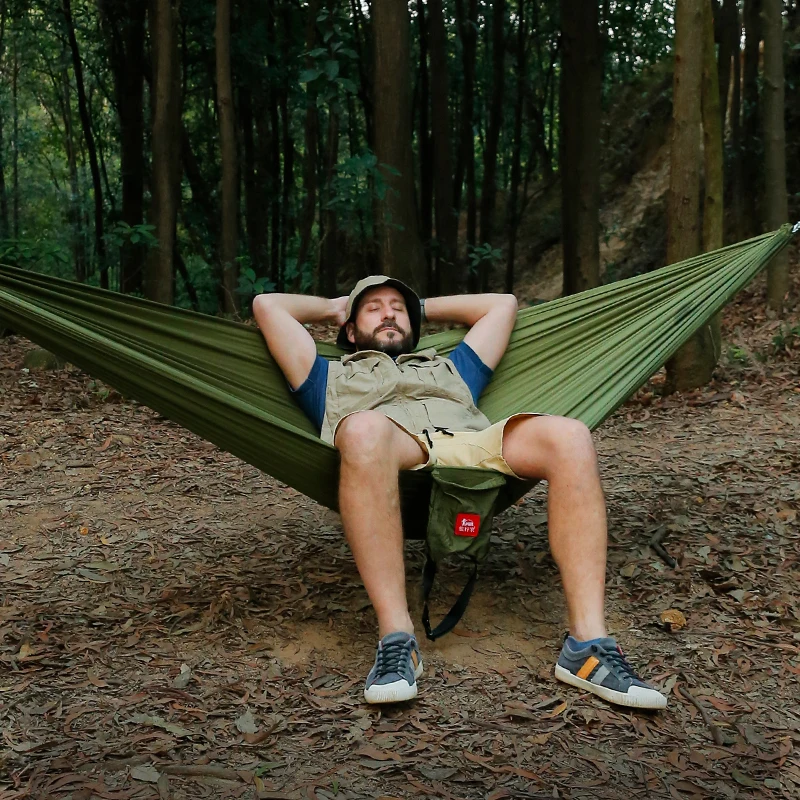 Double Hammock Portable Parachute Nylon - Hamaca Portátil de Nailon para Acampar,