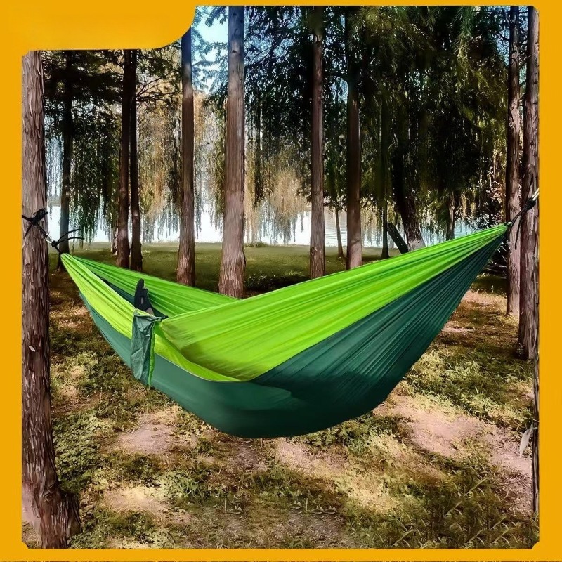 Double Hammock Portable Parachute Nylon - Hamaca de tela de paracaídas recreativa