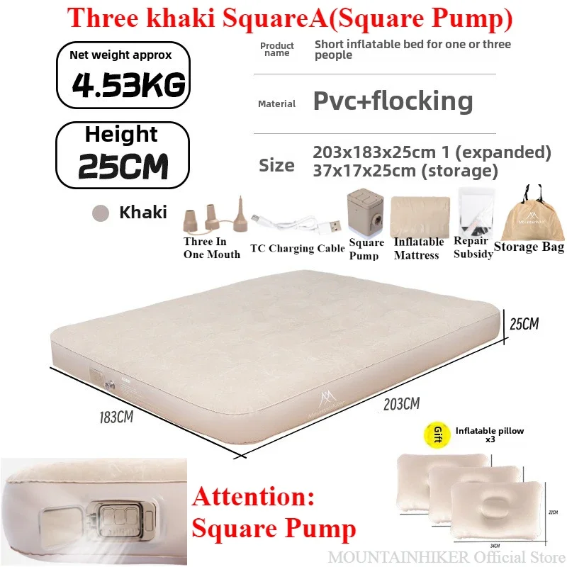 Camping Air Mattress Built In Pump - MOUNTAINHIKER-colchón de aire Interior 2025, esteras