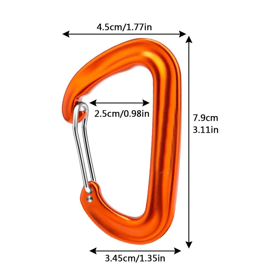 Mosquetón en forma de D de 2/5 - Carabiners Aluminum 12Kn Heavy Duty reseña y precio