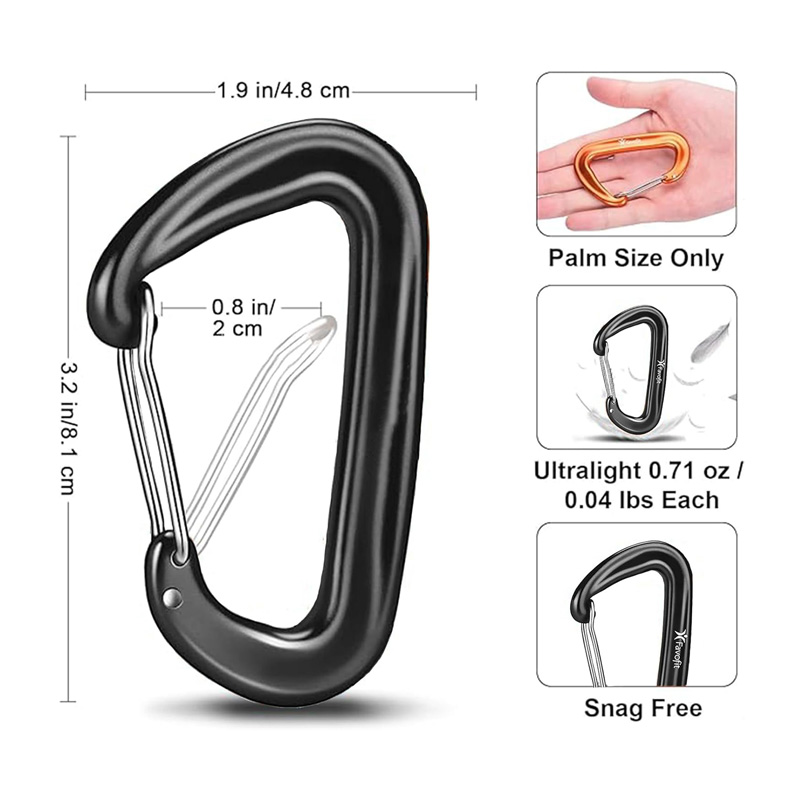4 Mosquetones, Mosquetones de  - Carabiners Aluminum 12Kn Heavy Duty reseña y precio