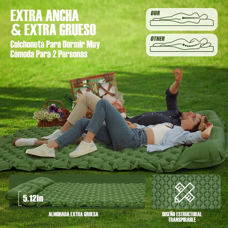 Colchón de Aire Doble para Aca - Camping Air Mattress Built In Pump reseña y precio