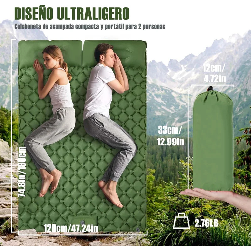 Colchón de Aire Doble para Aca - Camping Air Mattress Built In Pump reseña y precio