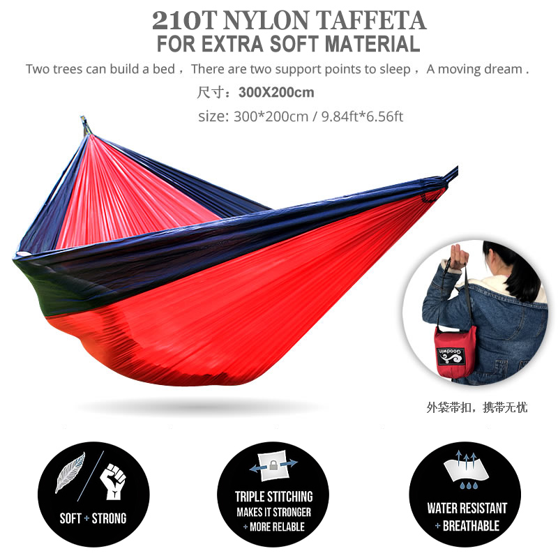 Hamaca de Camping y Jardín, Po - Double Hammock Portable Parachute Nylon reseña y precio