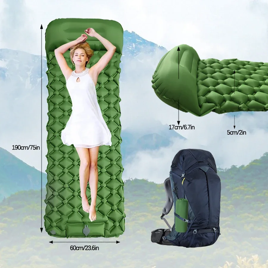 Colchoneta inflable ultraliger - Inflatable Camping Sleeping Pad Pillow reseña y precio