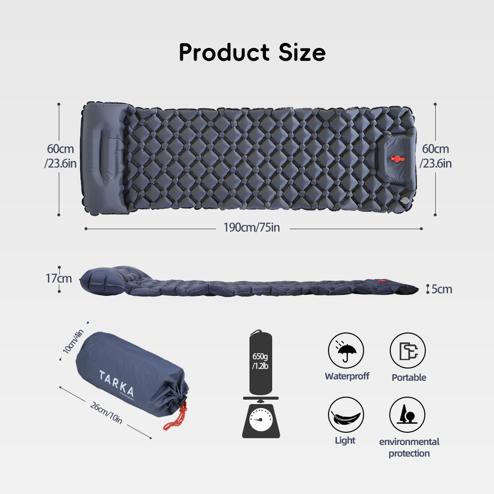 Colchonetas inflables para aca - Inflatable Camping Sleeping Pad Pillow reseña y precio