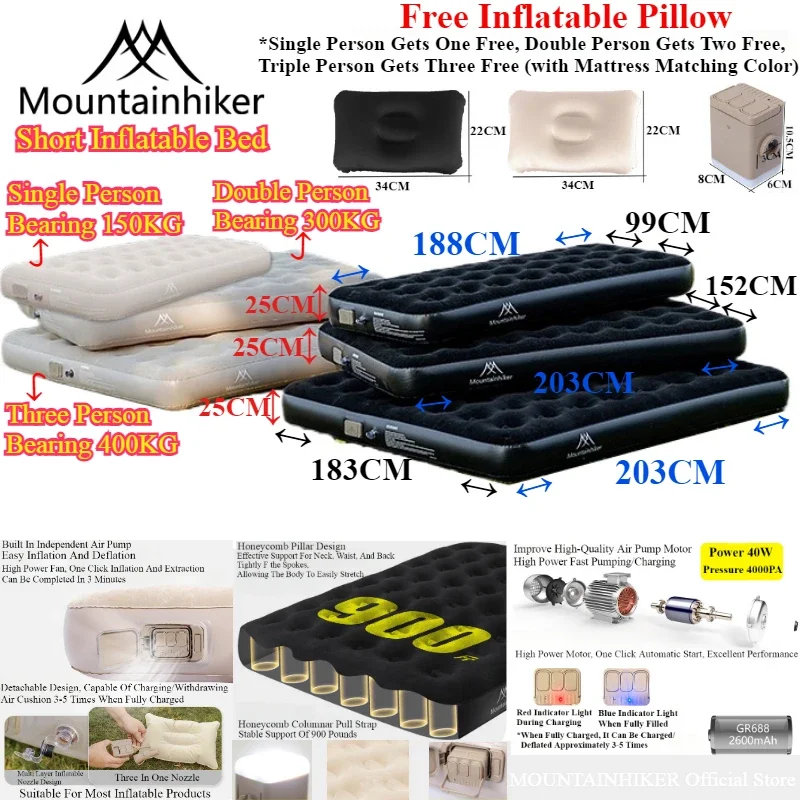 Colchón Inflable Interior MOUN - Camping Air Mattress Built In Pump reseña y precio