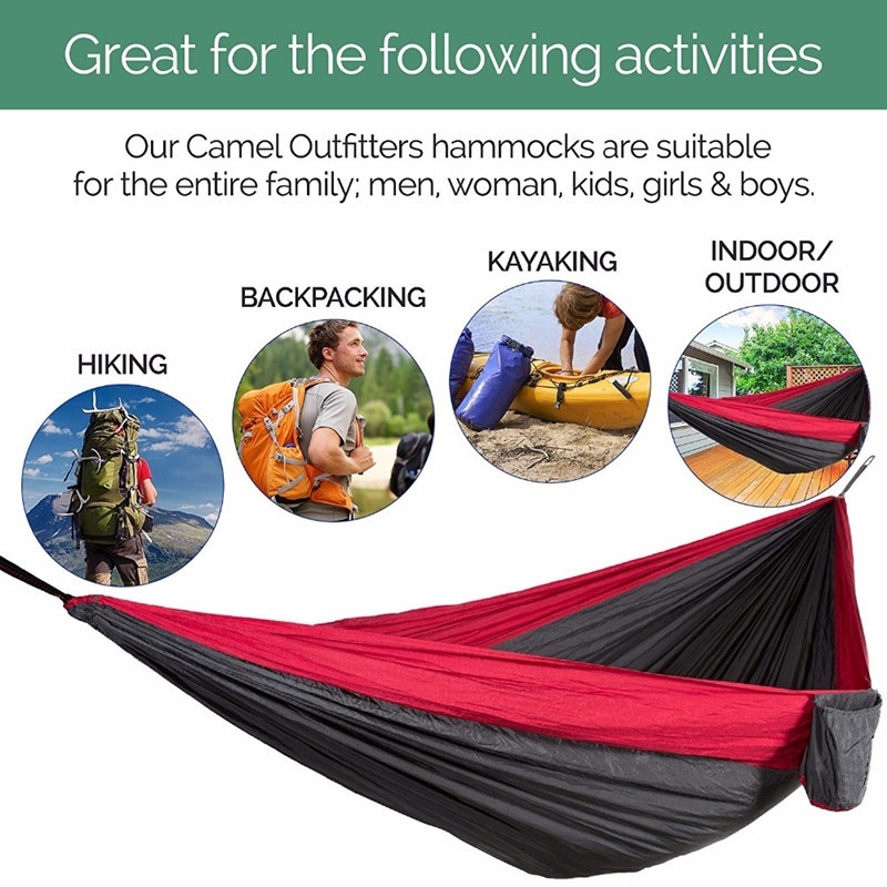 Hamacas portátiles de 270x140c - Double Hammock Portable Parachute Nylon reseña y precio