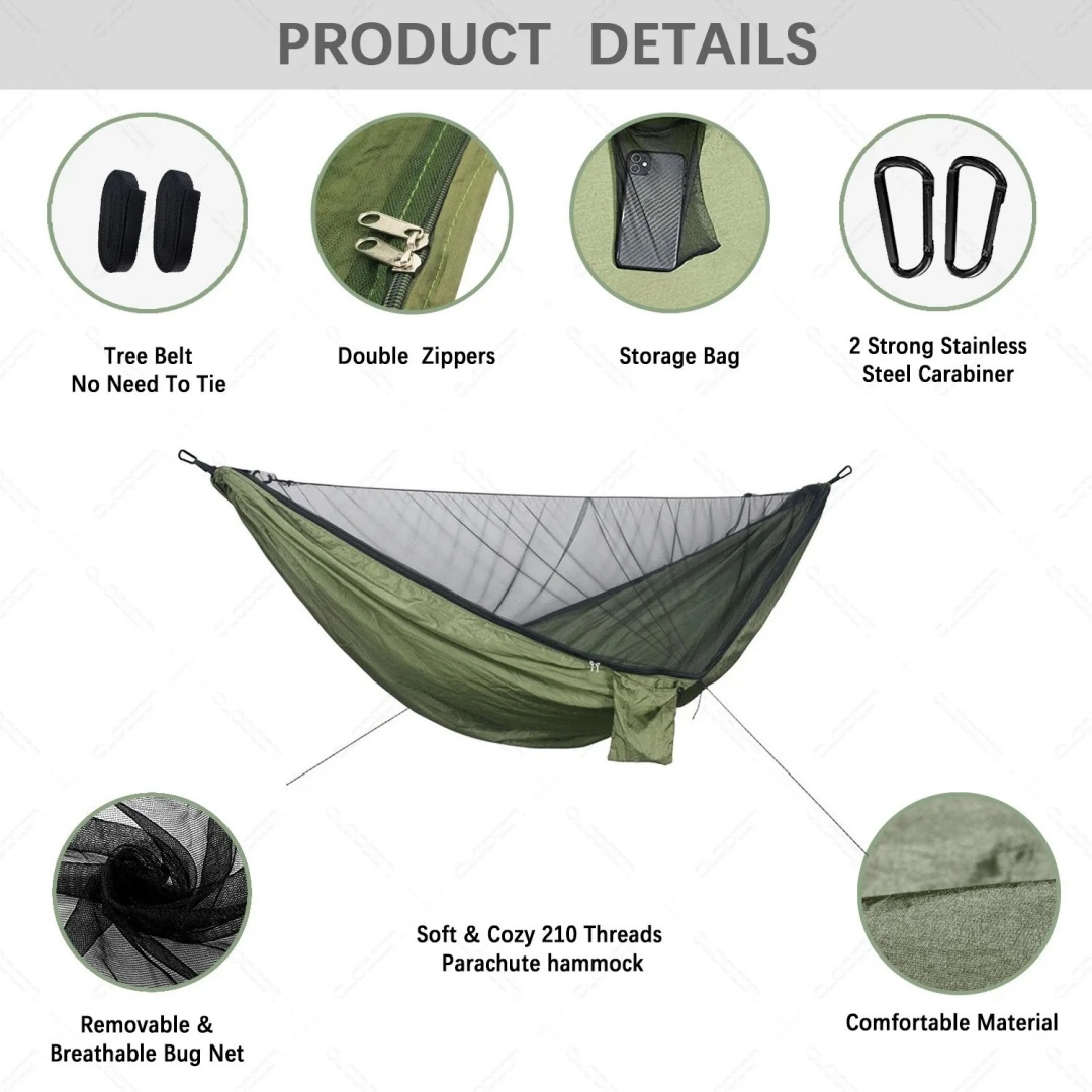 Hamaca Doble Portátil con Mosq - Double Hammock Portable Parachute Nylon reseña y precio