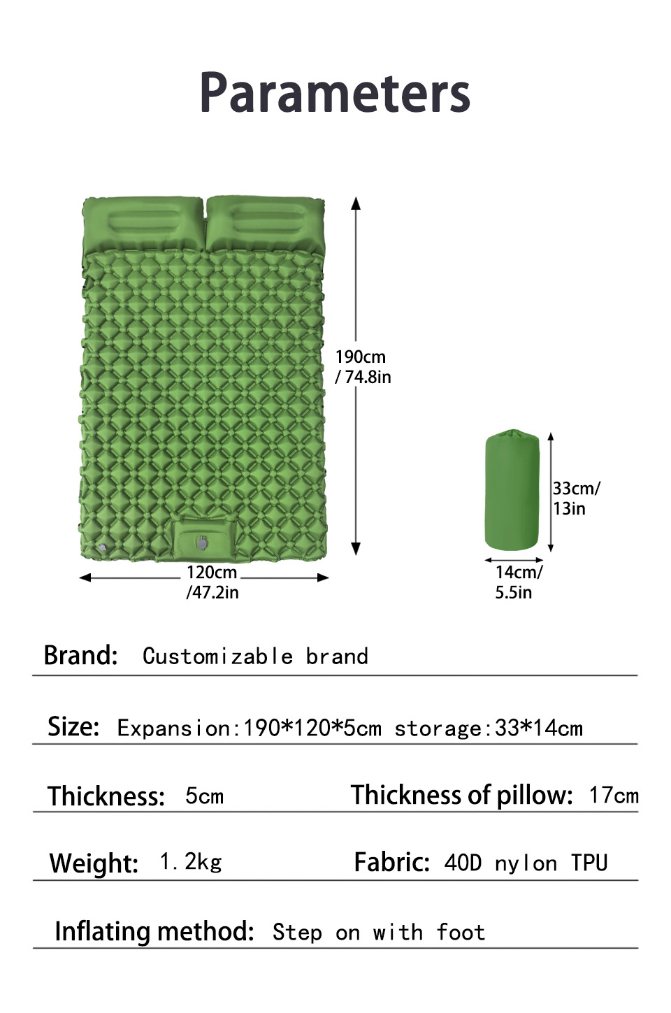 Colchoneta Inflable para Campi - Inflatable Camping Sleeping Pad Pillow reseña y precio