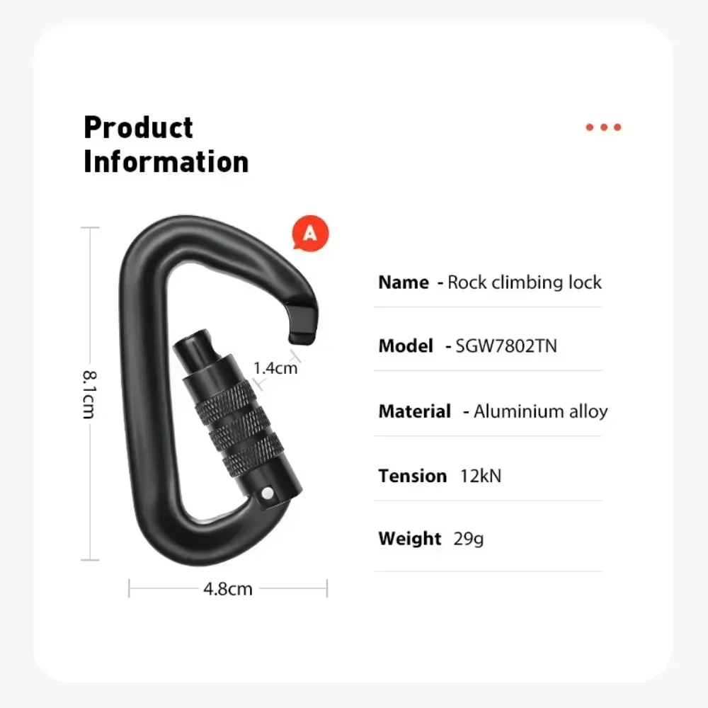 Mosquetón de aleación de alumi - Carabiners Aluminum 12Kn Heavy Duty reseña y precio