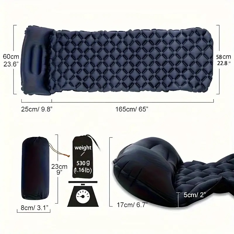 Colchoneta de aire ultraligera - Inflatable Camping Sleeping Pad Pillow reseña y precio