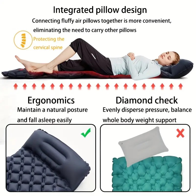 Colchoneta de aire ultraligera - Inflatable Camping Sleeping Pad Pillow reseña y precio