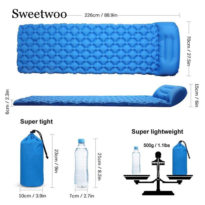 Almohadilla de dormir ultralig - Inflatable Camping Sleeping Pad Pillow reseña y precio