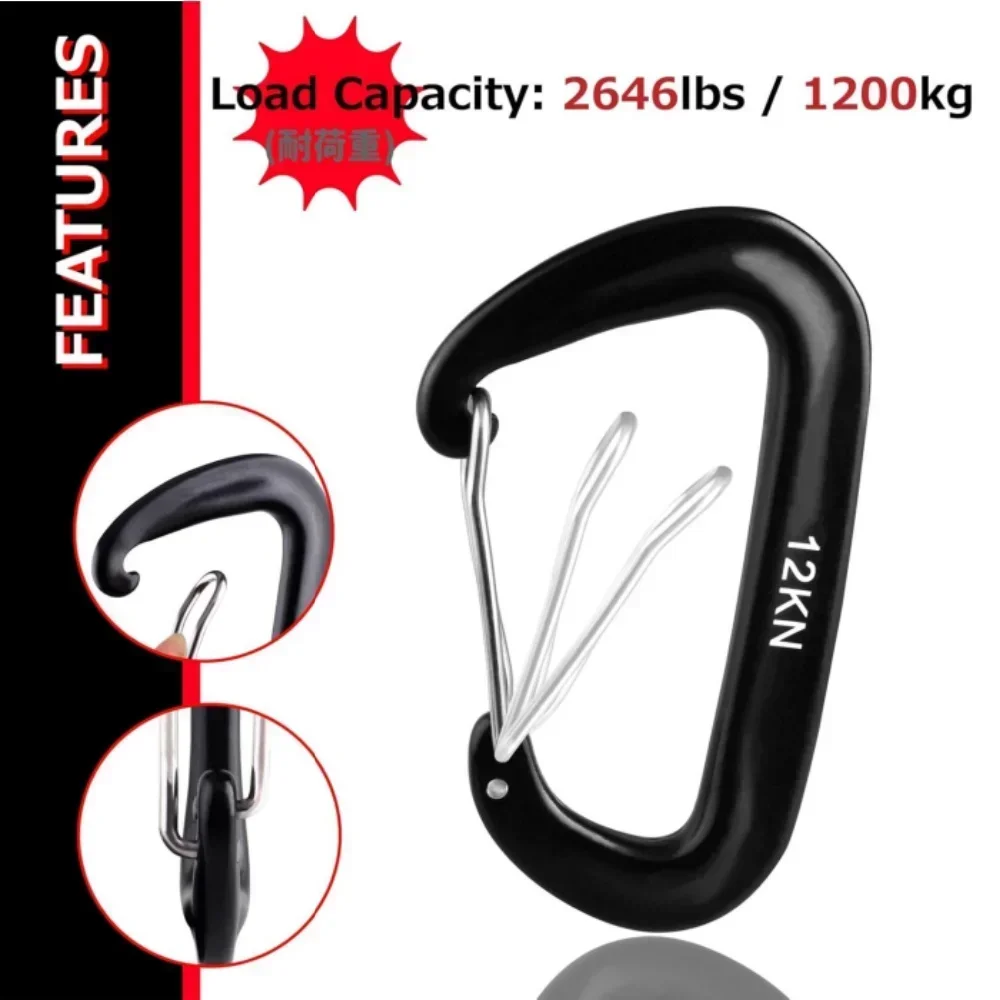 Juego de 4 mosquetones de 12 k - Carabiners Aluminum 12Kn Heavy Duty reseña y precio