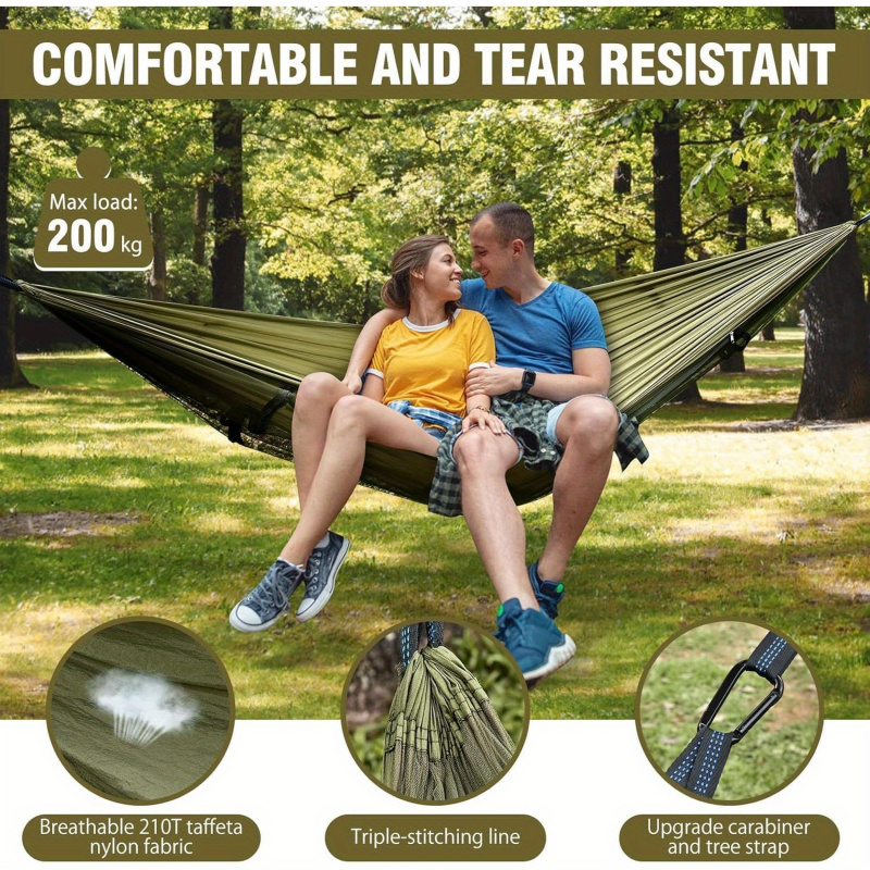 Hamaca para acampar 2 en 1 con - Camping Hammock With Mosquito Net Rainfly reseña y precio