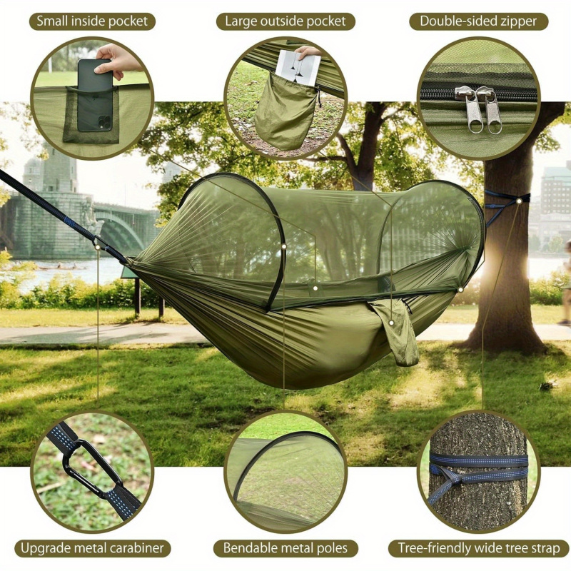 Hamaca para acampar 2 en 1 con - Camping Hammock With Mosquito Net Rainfly reseña y precio
