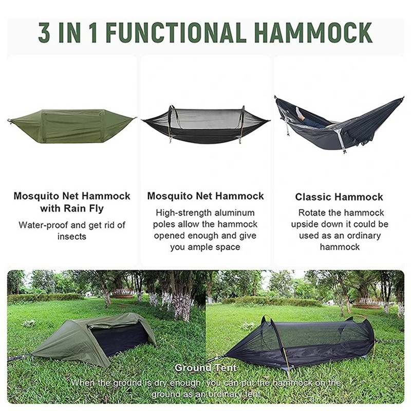 Hamaca con Mosquitero 3 en 1 c - Camping Hammock With Mosquito Net Rainfly reseña y precio