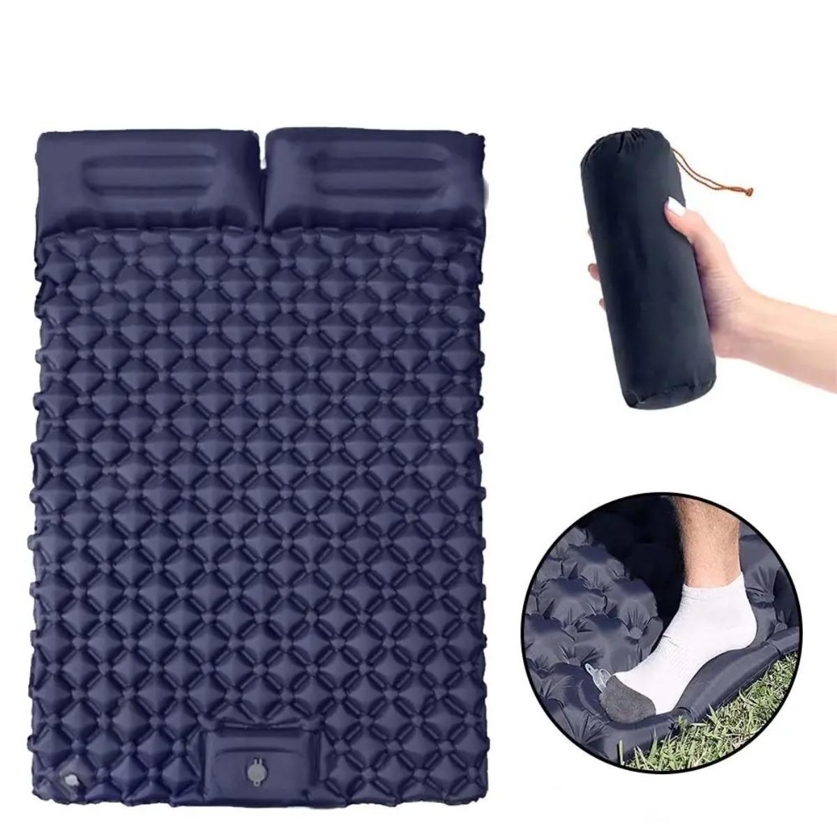 Colchón de aire inflable indiv - Inflatable Camping Sleeping Pad Pillow reseña y precio