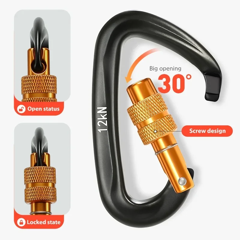 Mosquetón de aluminio de alta  - Carabiners Aluminum 12Kn Heavy Duty reseña y precio