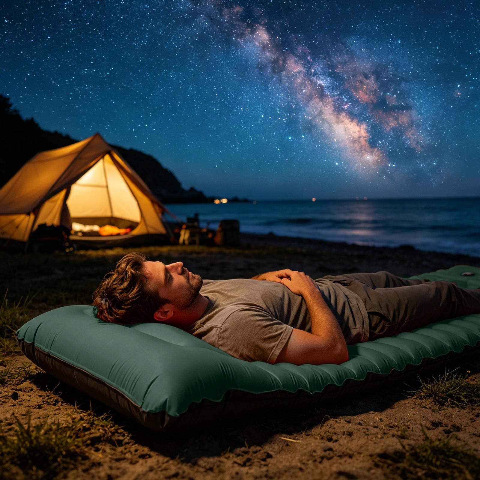 Colchoneta inflable ligera par - Inflatable Camping Sleeping Pad Pillow reseña y precio