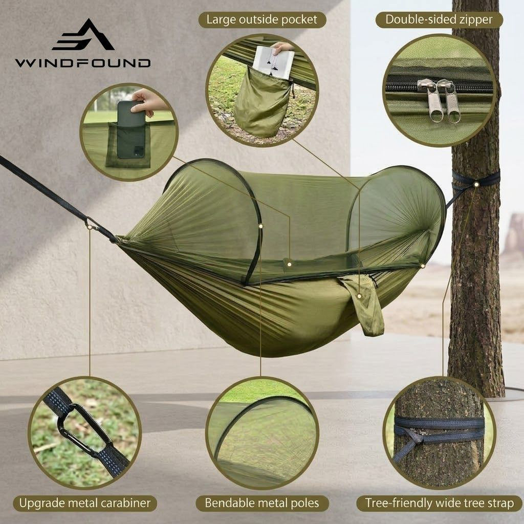 Hamaca Ultraligera para Acampa - Double Hammock Portable Parachute Nylon reseña y precio