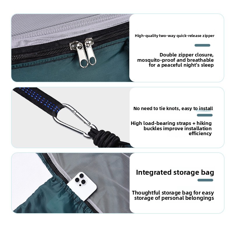 Hamaca portátil de doble color - Double Hammock Portable Parachute Nylon reseña y precio