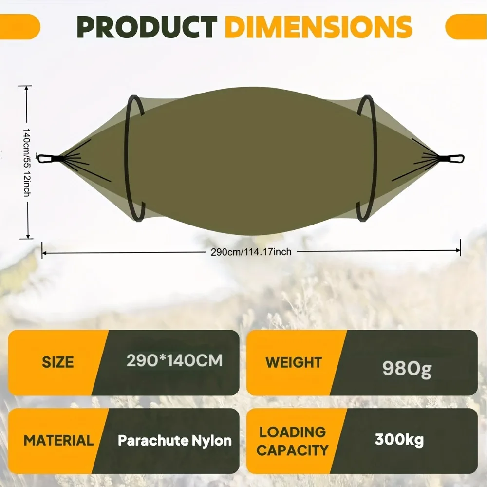 Hamaca de camping portátil, in - Double Hammock Portable Parachute Nylon reseña y precio