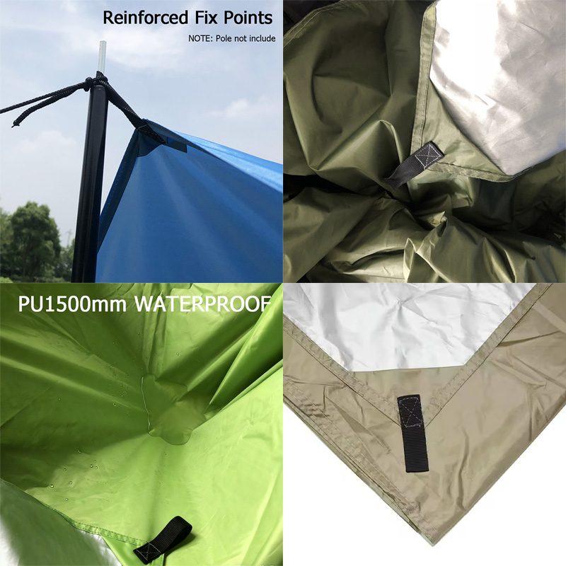 Lona de camping de 3x3 m, told - Hammock Rain Fly Tarp Waterproof 3X3M reseña y precio