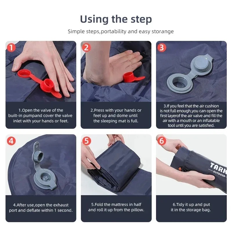 Colchones inflables para acamp - Inflatable Camping Sleeping Pad Pillow reseña y precio