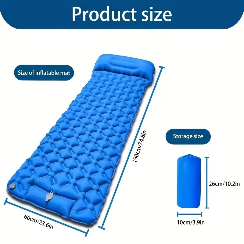 1 Juego de Colchón Inflable Gr - Inflatable Camping Sleeping Pad Pillow reseña y precio